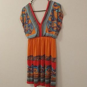 Nautical Orange Dress EUC